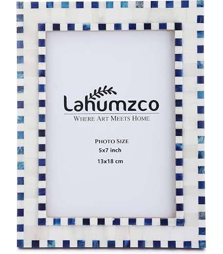 Amazon.com - Zodax Mendocino Blue Carved Bone Photo Frame with